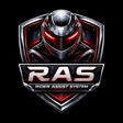 R.A.S logo: a silver and red shield with a helmeted rider and the letters RAS